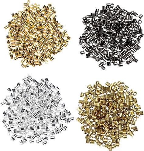 Amazon.com: Crimping Beads for Jewelry Making, 2x2 mm Crimp Tube ...