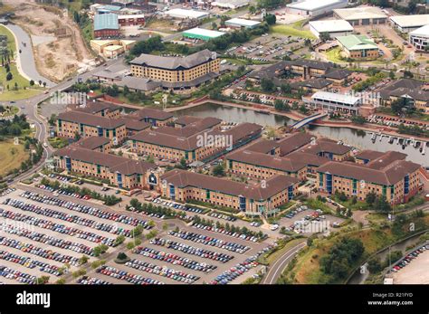 Aerial view of Merry Hill Waterfront, Brierley Hill near Dudley, West Midlands, England Stock ...