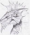 A dragon sketched with reference from a Monster Manual, (C) Wizards of the Coast | Dragon sketch ...