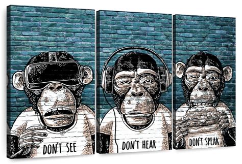 Three Monkeys Wall Art | Digital Art