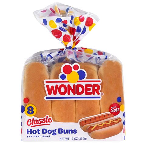 Wonder Bread Classic Hot Dog Buns - 13 oz Package: Amazon.com: Grocery ...