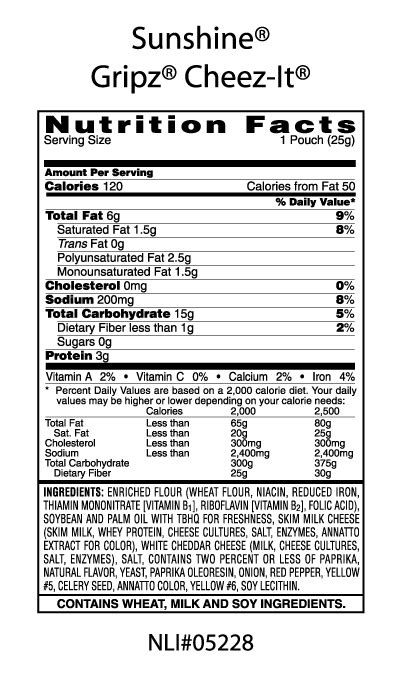 cheez it nutrition facts