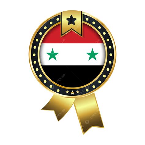 Syria Flag With Golden Badge Vector, Syria, Syria Flag, Syria National Flag PNG and Vector with ...