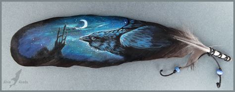 Ravens night - feather painting by AlviaAlcedo on DeviantArt