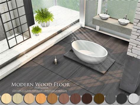 The Best: Modern Wood Floor by Pralinesims | Sims 4 kitchen, Modern ...