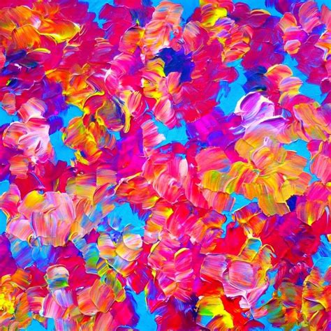 FLORAL FANTASY Bright Hot Pink Fuchsia Turquoise Flowers Abstract ... Turquoise Flowers, Pink ...