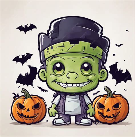 Premium Vector | Cute halloween frankenstein