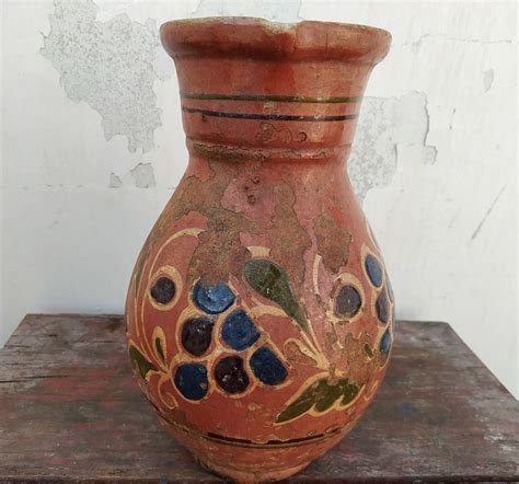 Very Old Antique Ancient Clay Vessel. Ukrainian Floral - Etsy