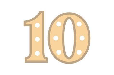 Number 10, Marquee Style SVG Cut file by Creative Fabrica Crafts ...