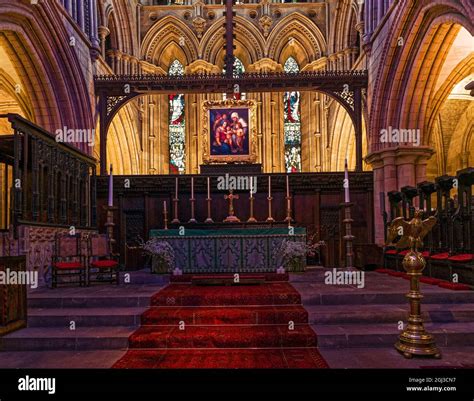 Hexham Abbey interior in Northumberland, UK Stock Photo - Alamy