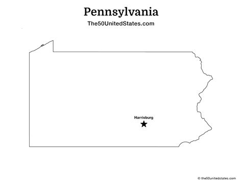 Free Printable State Map of Pennsylvania with Capital (Labeled) | The 50 United States: US State ...