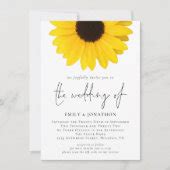 Modern Sunflower QR Code Wedding Invitation | Zazzle