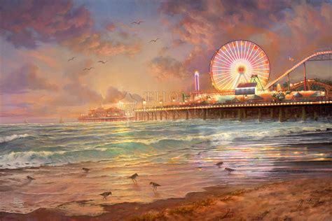 Sunset at Santa Monica Pier, by Thomas Kinkade Studios - Village Gallery