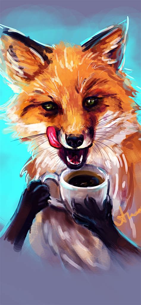 Wallpaper ID: 344139 / Fantasy Fox Phone Wallpaper, Coffee, 1170x2532 ...