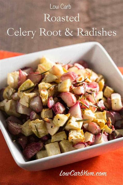 Roasted Celery Root and Radishes | Low Carb Yum