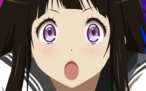 Wallpaper : Hyouka, Chitanda Eru, brunette, violet eyes, anime girls 1728x1080 - Philos ...