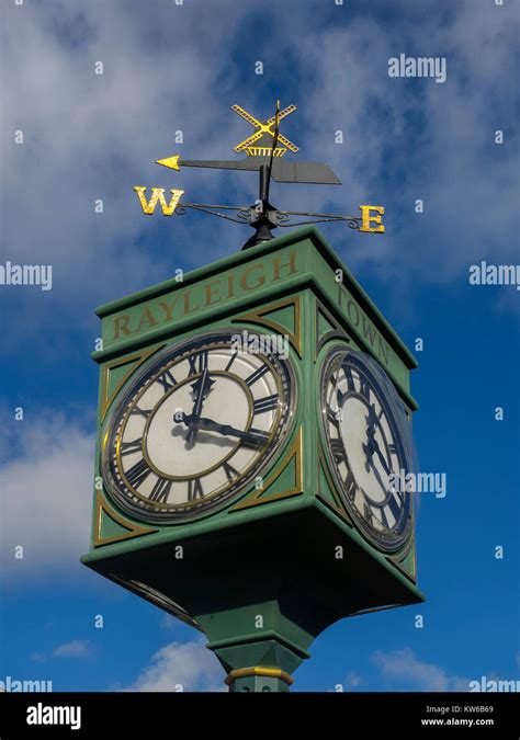 RAYLEIGH, ESSEX, UK: The Millennium Clock with weather vane Stock Photo ...