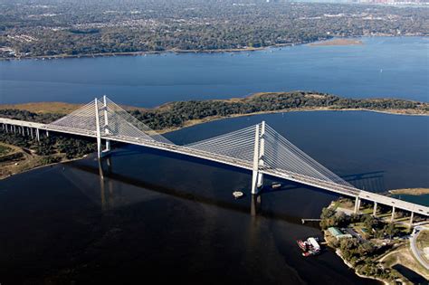 Aerial View Dames Point Bridge Stock Photo - Download Image Now ...