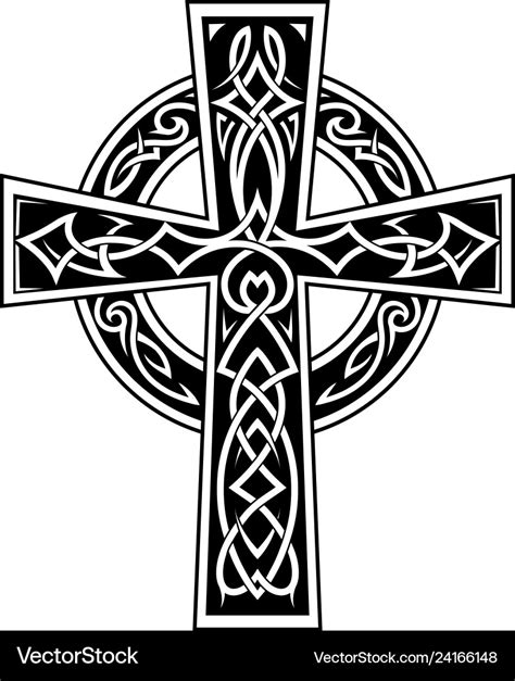 Celtic style cross tattoo Royalty Free Vector Image