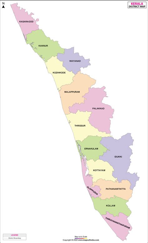 Kerala Tourism Map Districts
