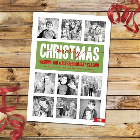 Custom photo Christmas card holiday card photo collage card | Etsy