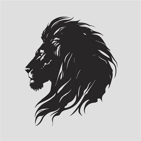 Premium Vector | Black lion silhouette, white background,