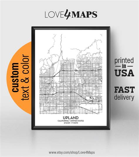 Upland California Map Upland City Print Upland Poster - Etsy