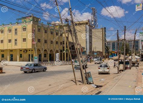 HARGEISA, SOMALILAND - APRIL 12, 2019: Street in the Center of Hargeisa ...