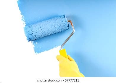 Blue Color Painting Wall Roller Stock Photo 57777211 | Shutterstock