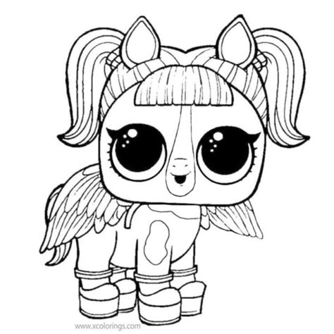 LOL Unicorn Coloring Pages Doll and Pet for Easter - XColorings.com