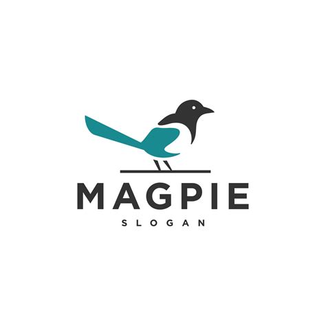 magpie logo icon design Vector. black and blue bird, male Magpie bird logo icon design vector ...