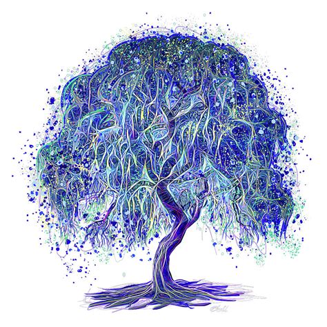 Magic Weeping Willow Tree White Background Digital Art by OLena Art ...