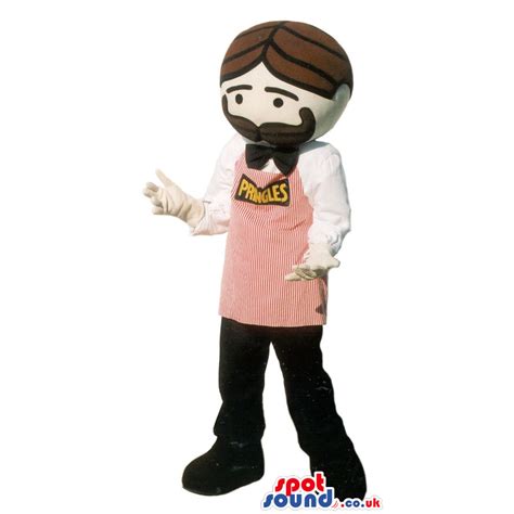 Buy Mascots Costumes in UK - Popular Pringles Snack Food Mascot With A Mustache Sizes L (175-180CM)