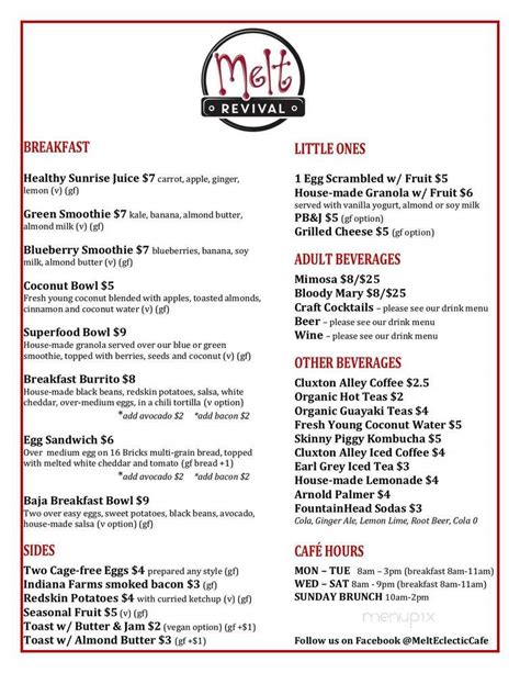 Menu of Melt in Cincinnati, OH 45223