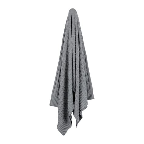 Light Grey Knitted Throw – 150x130cm