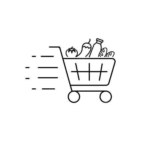 Simple Food Cart Icon For Supermarkets And Checkout Vector, Isolated, Add, Purchase PNG and ...