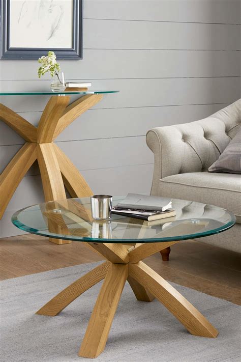 Buy Oak And Glass Round Coffee Table from the Next UK online shop ...