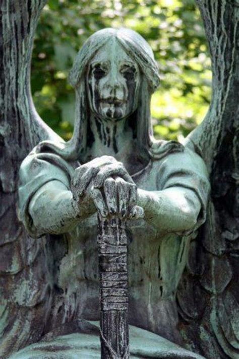 Creepy Cemetery Angel Statues