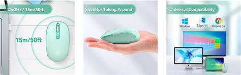 TECKNET 2.4G Silent Wireless Mouse with USB Receiver, 800/1200/1600 DPI