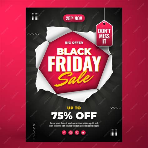 Premium Vector | Black friday sale flyer design template