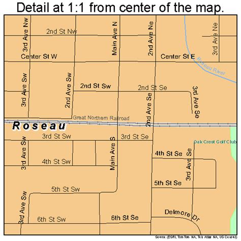 Roseau Minnesota Street Map 2755546