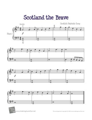 Scotland the Brave - Kids Free Piano Sheet Music PDF