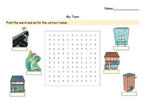 My town exercise for 5° | Live Worksheets