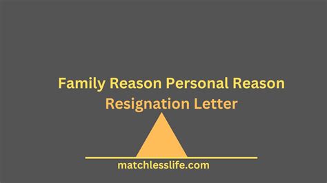 26 Family Reason Personal Reason Resignation Letters Effective Immediately - matchlesslife.com