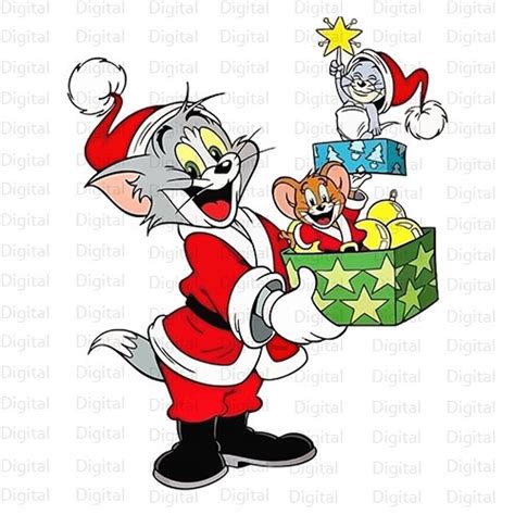 Tom and Jerry Christmas SVG Design, Tom Jerry Vector, Christmas SVG ...