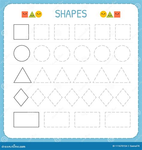 Learn Shapes And Geometric Figures. Preschool Or Kindergarten Worksheet ...