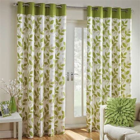 Green living room curtains for modern interior