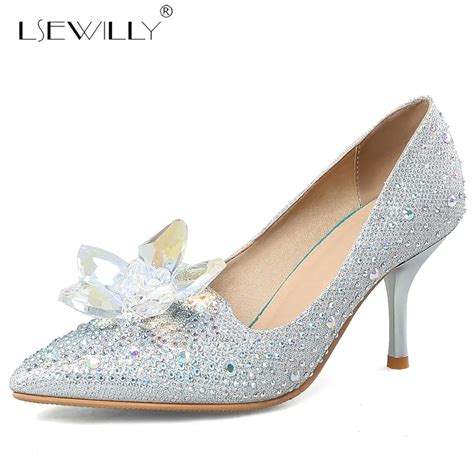 Lsewilly Fashion Week Celebrity Cinderella Crystal Shoes Bridal Rhinestone Wedding Shoes With ...