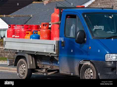 Bottled Gas Delivery Vehicle Stock Photo - Alamy