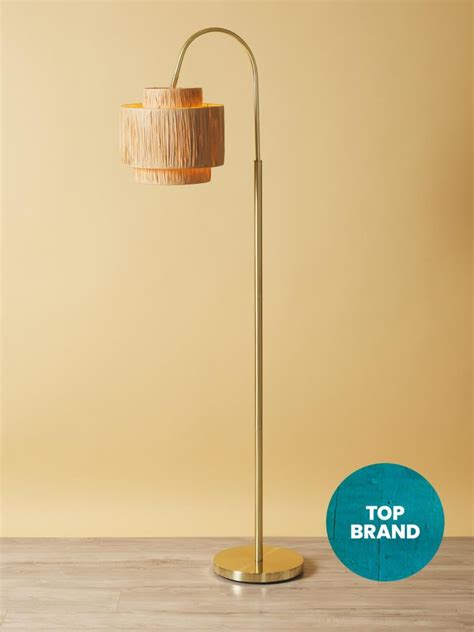 Tommy Bahama Floor Lamps | 65in Arched Rattan Shade Floor Lamp Natural • Merethe Olsen